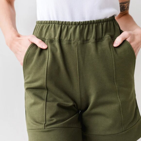 FRANC Olive Green Jogger Shorts, Size S - Picture 1 of 5